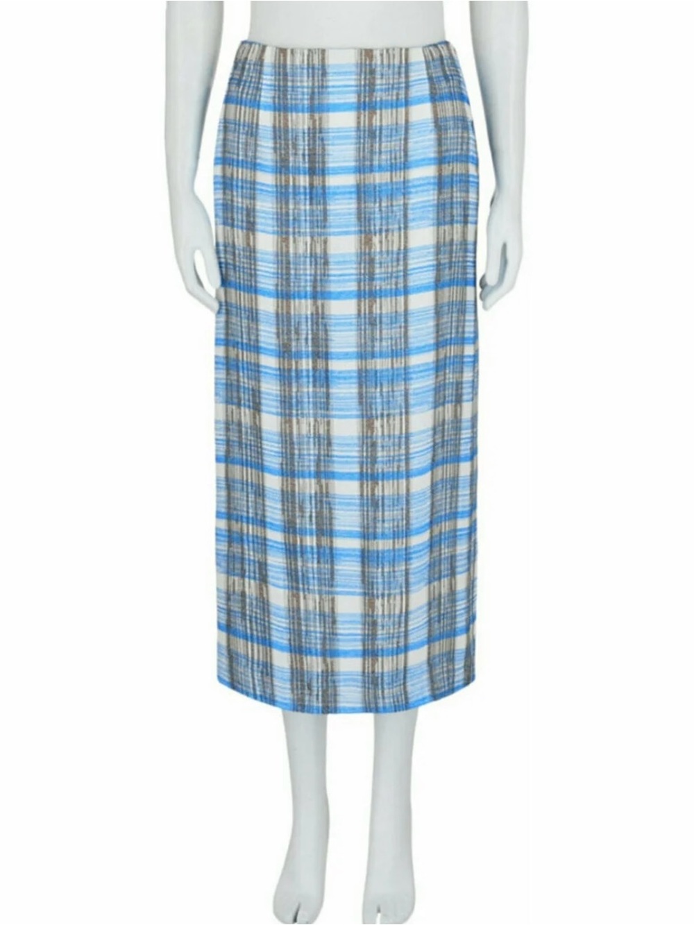 Salvatore ferragamo Blue Plaid Women's Midi Skirt